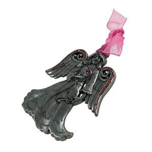 GLORIA DUCHIN Pewter Angel Ornament "LOVE WILL FIND YOU" 2013 SWAROVSKI Elements